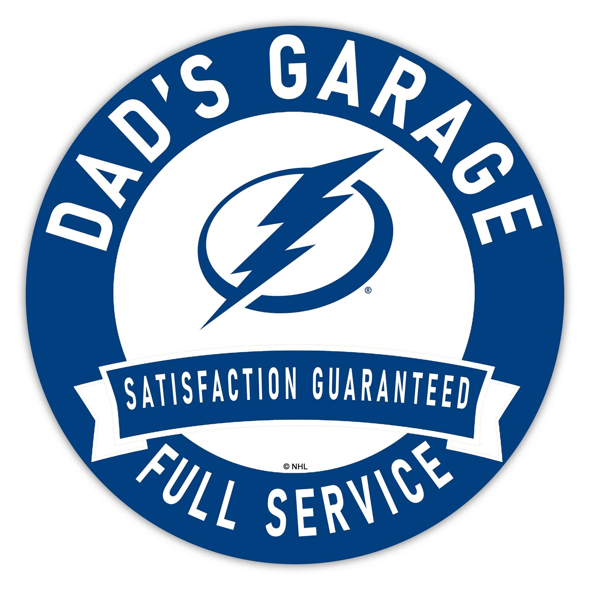 Tampa Bay Lightning 16" Dad's Garage Wood Sign