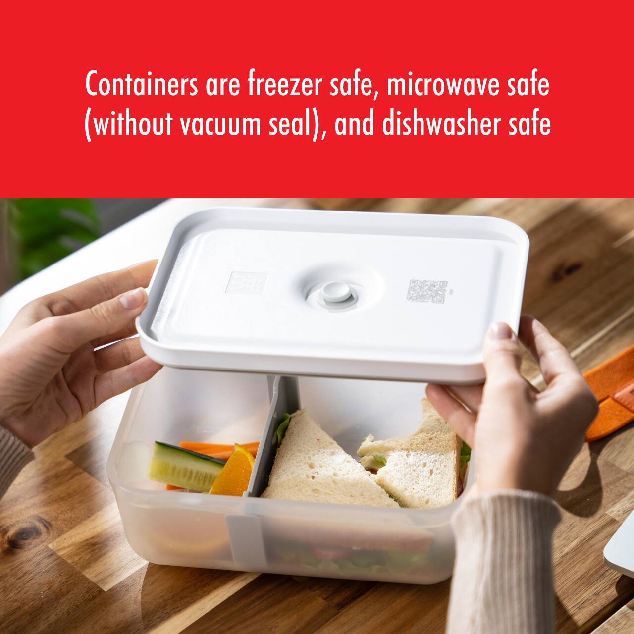 ZWILLING - Fresh & Save Plastic Lunch Box, Airtight Food Container, Meal Prep, BPA-Free, Grey, Semitransparent - Large - Gray - Thumbnail 4