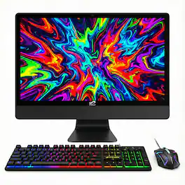 STGSivir - All in One Desktop PC, 22'' FHD Display, Intel Core i5 up to 3.7GHz, 16G RAM, 512G SSD, WiFi 5&BT, Win11H - Black
