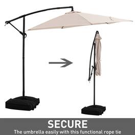 Ainfox - 10ft Patio Umbrellas Offset Outdoor Umbrella Cantilever Hanging Umbrellas - Khaki