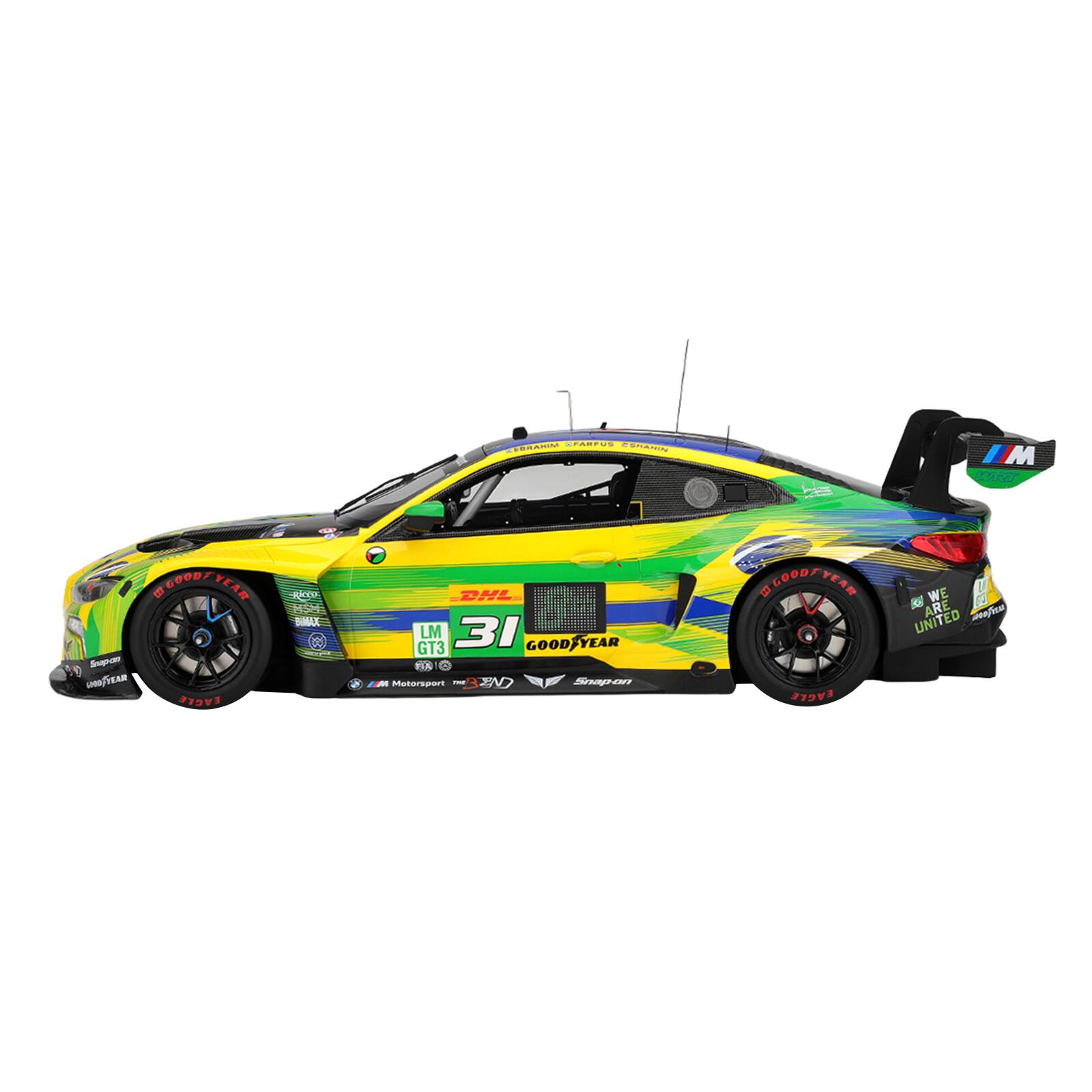 KARFUS ESMAMIN ESBRANIM  
IM WATER  
DESUBFYCAR gicco- USE BIMAX Snap-on SHOOSTEAR EAGLE  
DHL LM 31 GT3 GOODFYEAR M Motorsport THE END Snap-on  
SCRODFYEAR EAGLE  
WE UNITED ARE