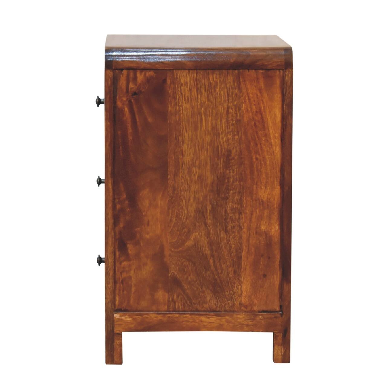 Alt View 5. Artisan Furniture - Artisan Furniture Solid Wood Naya Nightstand, 3 Drawers, Dark Brown - Chestnut.