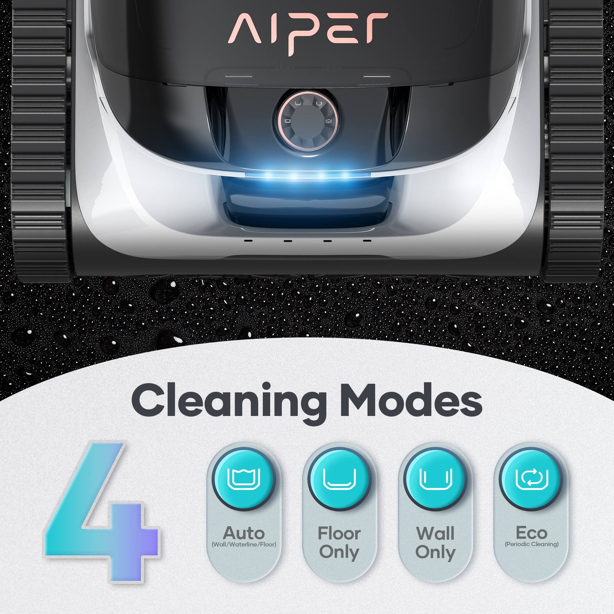 Iper Cleaning Modes: 4 Wall/Waterline/Floor) Auto Floor Only Only Wall Periodic Eco Cleaning