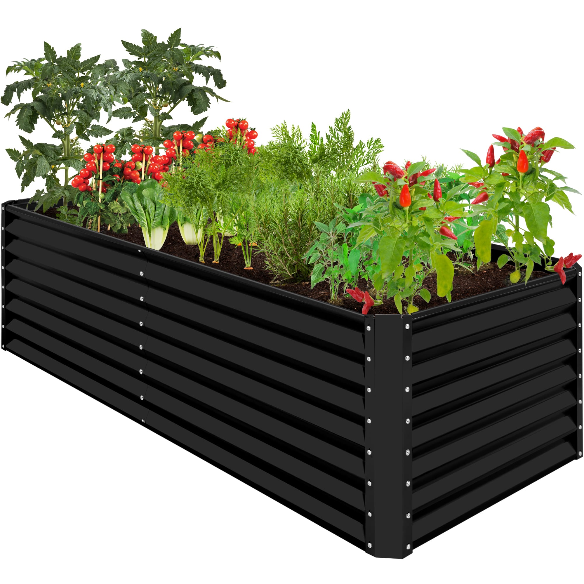 Best Choice Products - 8x4x2ft Outdoor Metal Raised Garden Bed for Vegetables Flowers Herbs - Black price history on PriceWatchPro