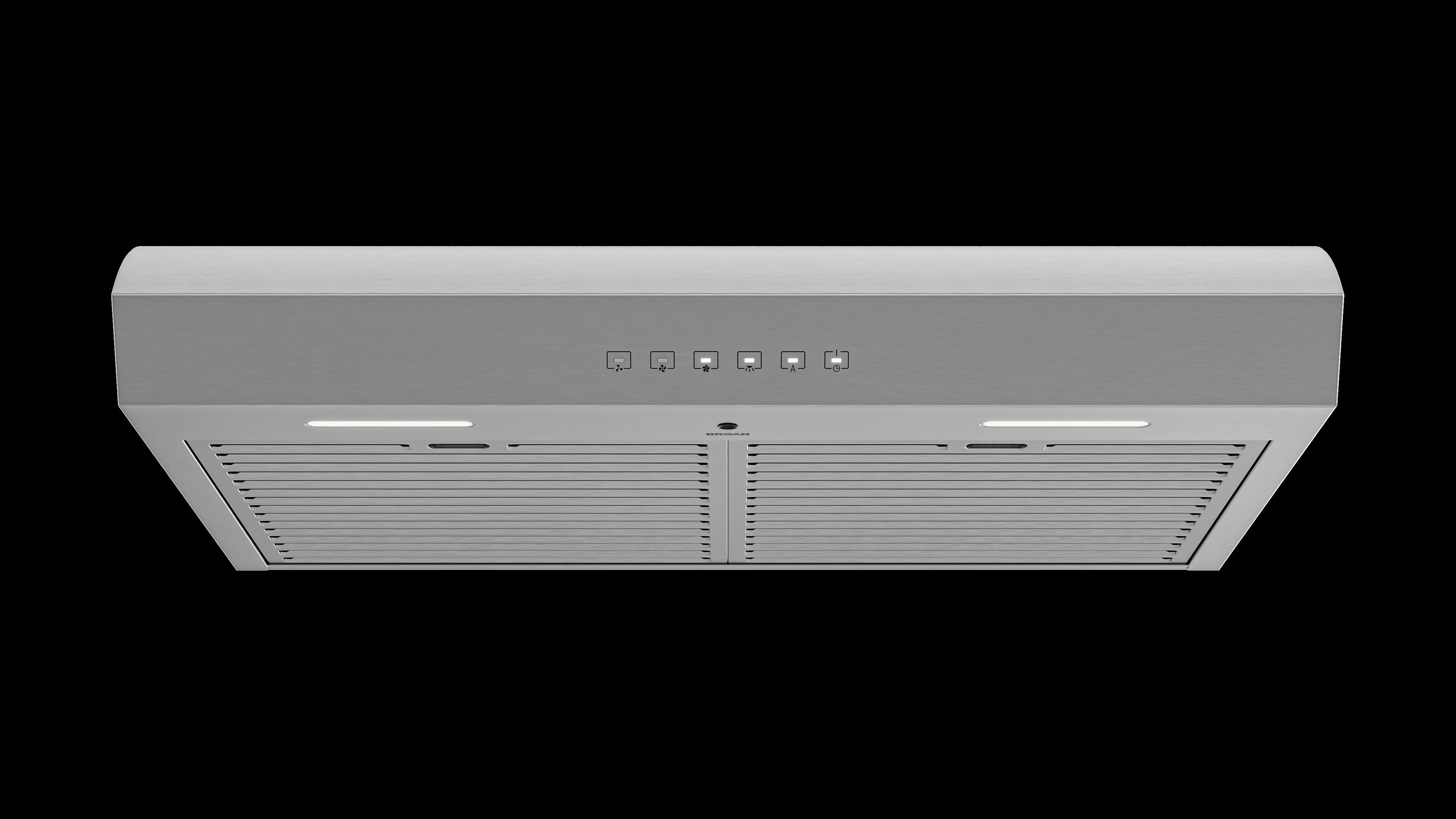 Alt View 2. Broan - Mantra 30-Inch 490 MAX Blower CFM 1.0 Sones Range Hood - Stainless Steel.