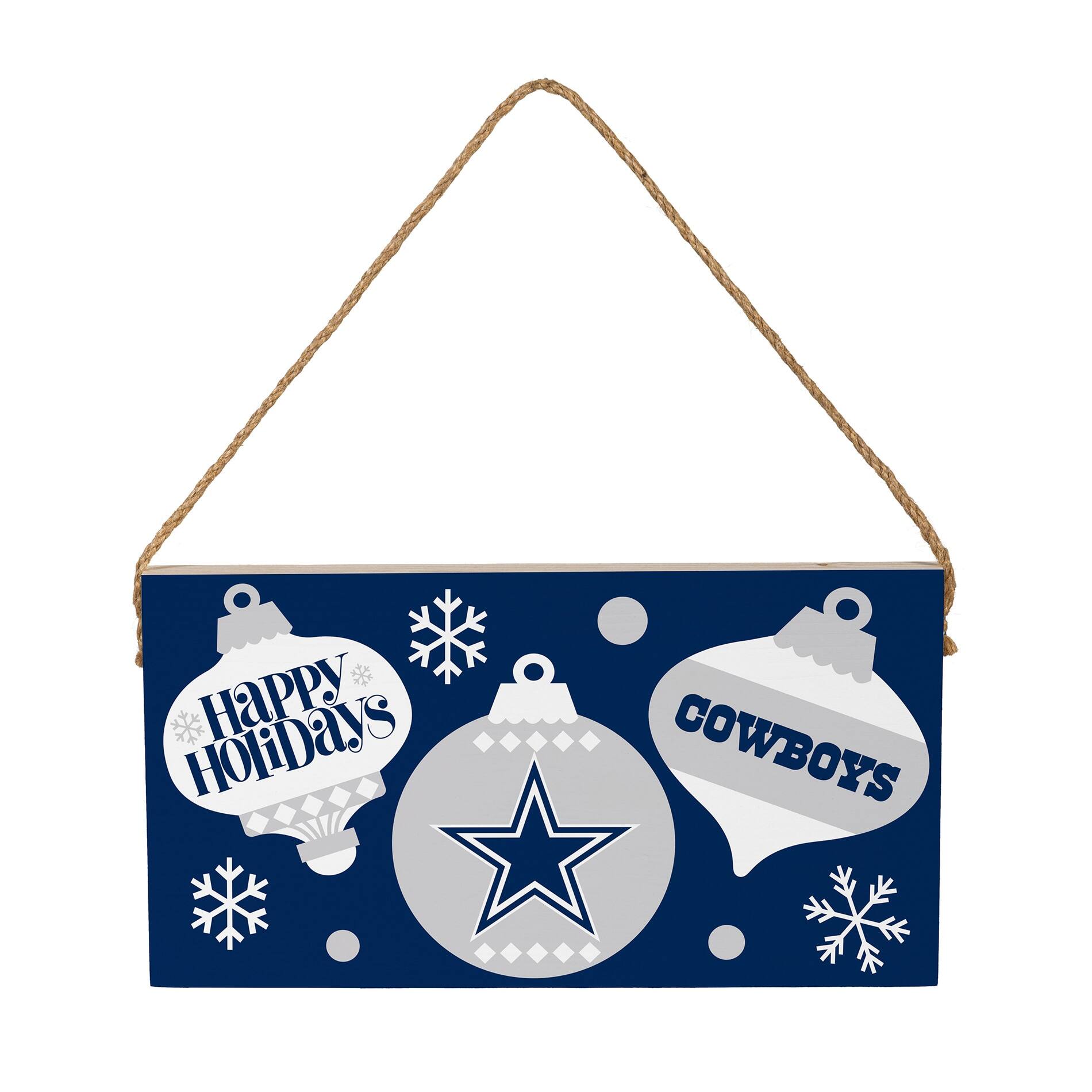 Dallas Cowboys 6" x 11" Holiday Wood Wall Sign