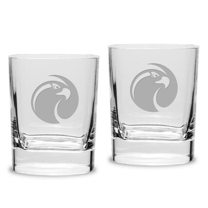 Front. Jardine - Seattle Pacific Falcons 11.75oz. Two-Piece Luigi Bormioli Square Double Old Fashion Glasses Set - Multicolor.