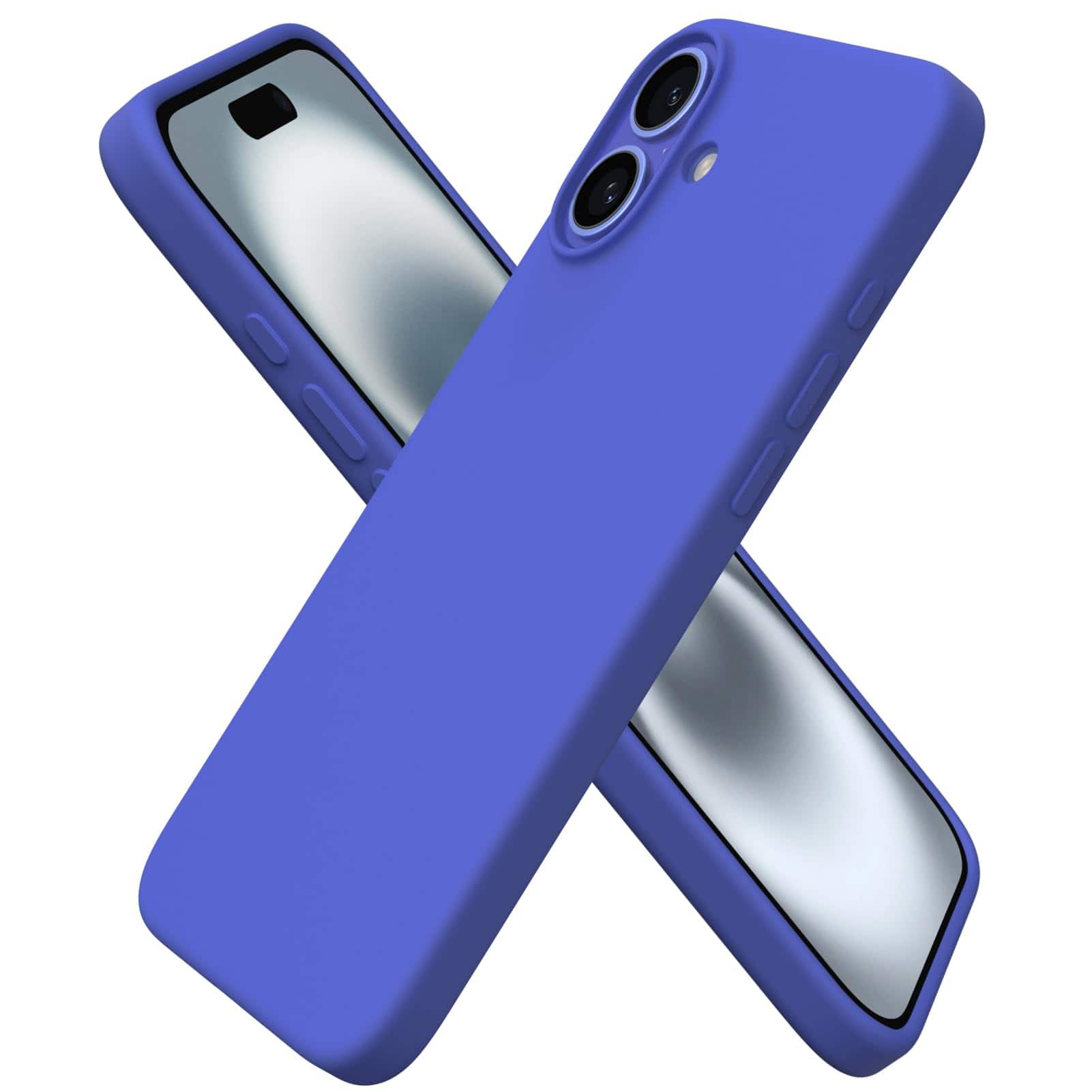 Front. Ornarto - ORNARTO Designed for iPhone 16 Plus Case 6.7", Liquid Silicone 3 Layers Full Covered Protective Cover-Ultramarine - Ultramarine.