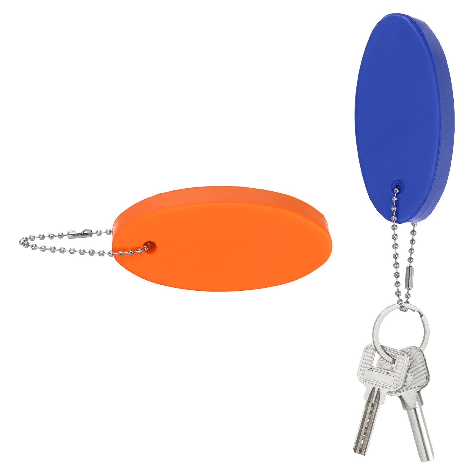 Front. Unique Bargains - Floating Keychain, Bright Color Key Float Keyring Holder Waterproof, 2pcs - Fits Boating/Fishing/Swimming/Water Sports - Orange, Blue.