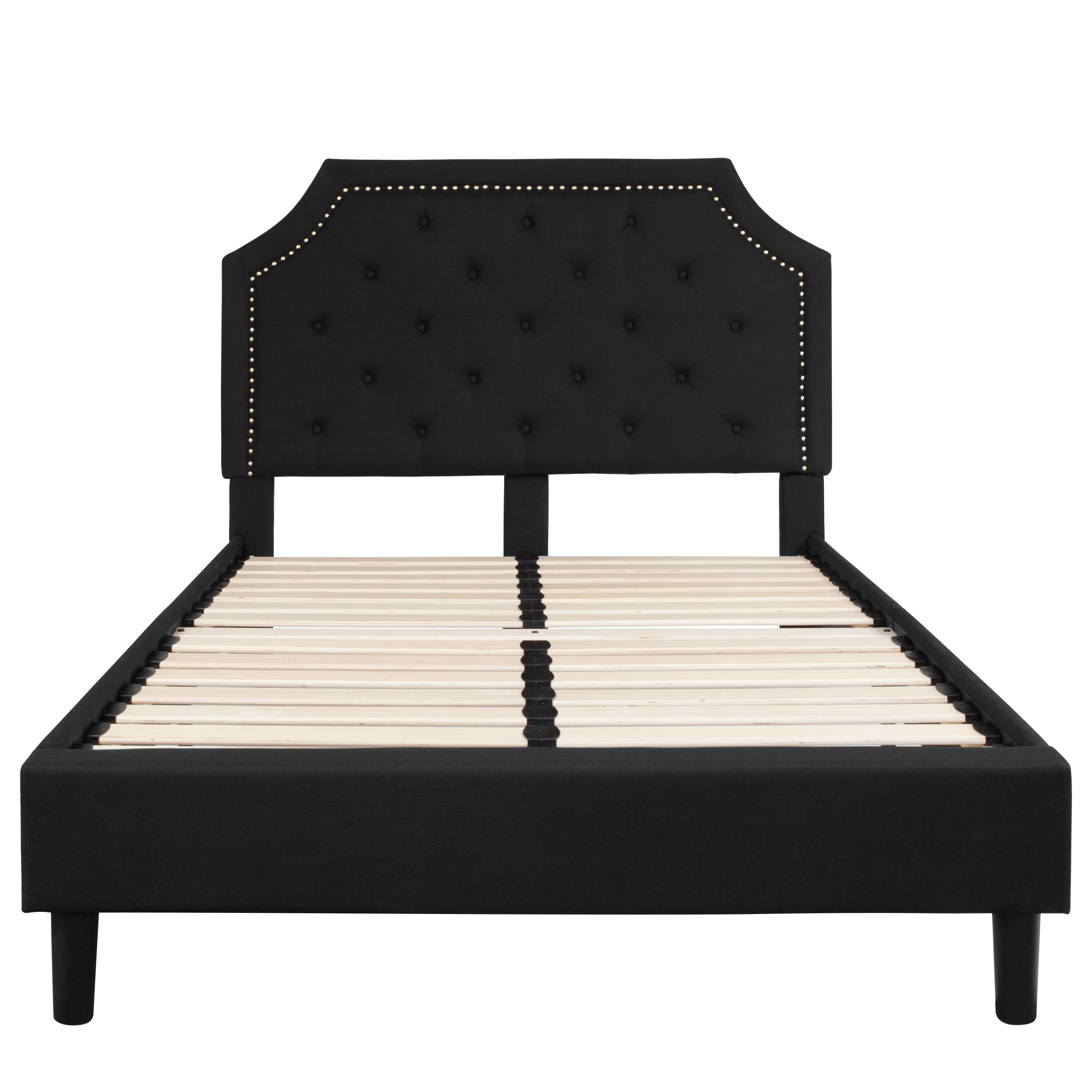 Alt View 5. Emma + Oliver - Arched Tufted Upholstered Platform Bed - Black.