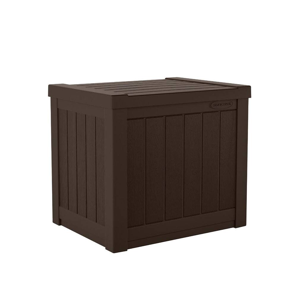Alt View 4. Suncast - Suncast 17 x 22 Inch Resin 22-Gallon Patio Storage Deck Box, Java Brown (2 Pack) - Brown.