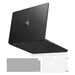 mosiso - Hard shell case for 14-inch MacBook Pro A3427 A3426 A3434 A3112 A3185 A3401 A2918 A2992 A2779 A2442 - Space Black Clear