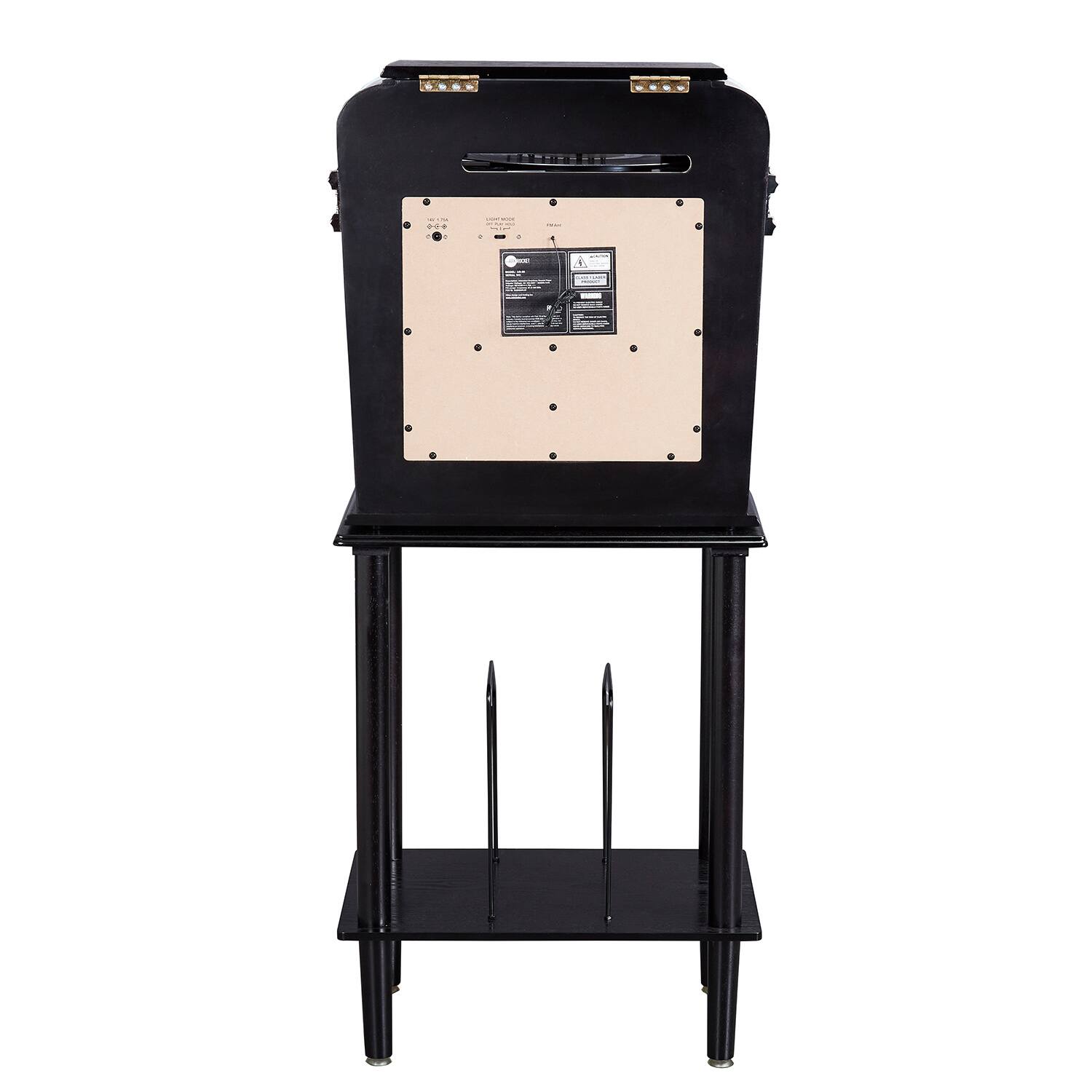 Back. Arkrocket - Arkrocket Boston Tabletop Jukebox Record Player Entertainment System with Stand - Black.