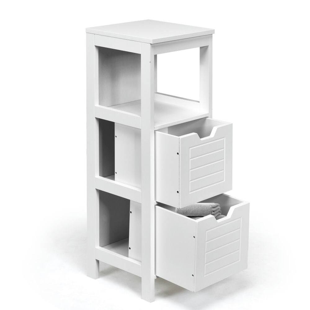 Alt View 2. Kadyn - Floor Cabinet Multifunction Storage Rack Stand Organizer, Bathroom Cabinets for Entryway Storage, Home Office Furniture - White.
