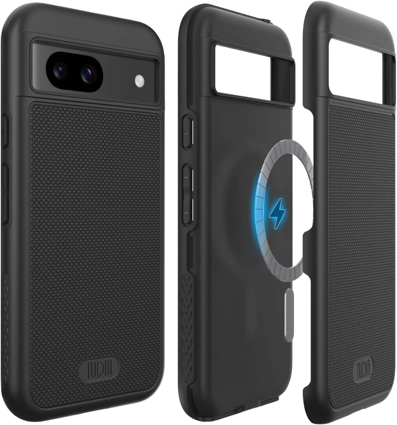 TUDIA - MergeGrip for Google Pixel 8a Case Magsafe Compatible Phone Case - Matte Black - Magnetic Matte Black