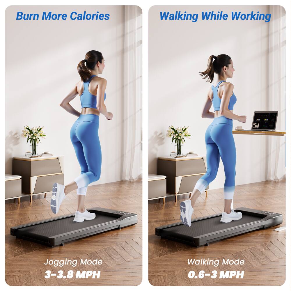 Burn More Calories

Walking While Working

Jogging Mode
3–3.8 MPH

Walking Mode
0.6–3 MPH