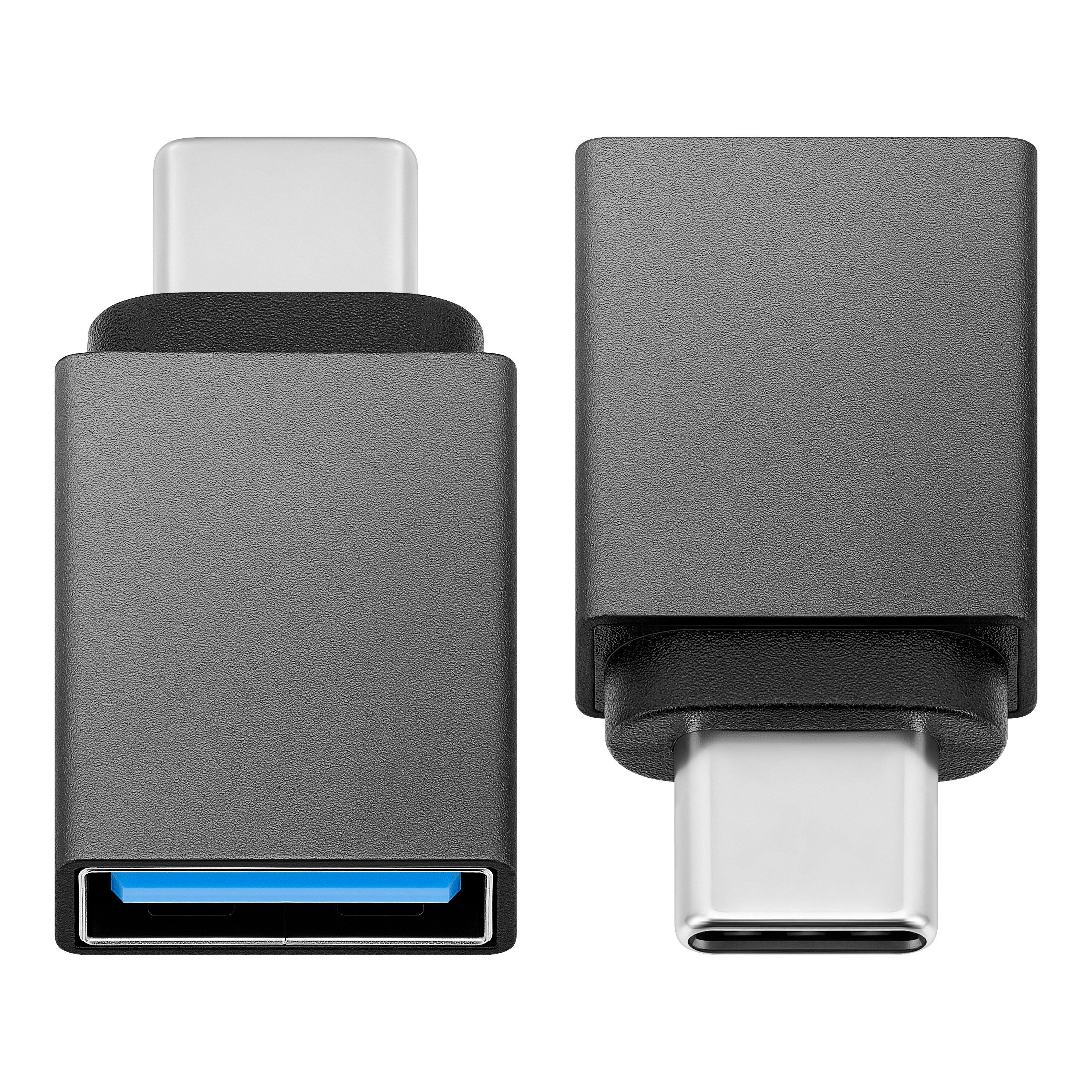 Alt View 12. Best Buy essentials™ - USB-C Male to USB Female Adapter (2-Pack) - Black.