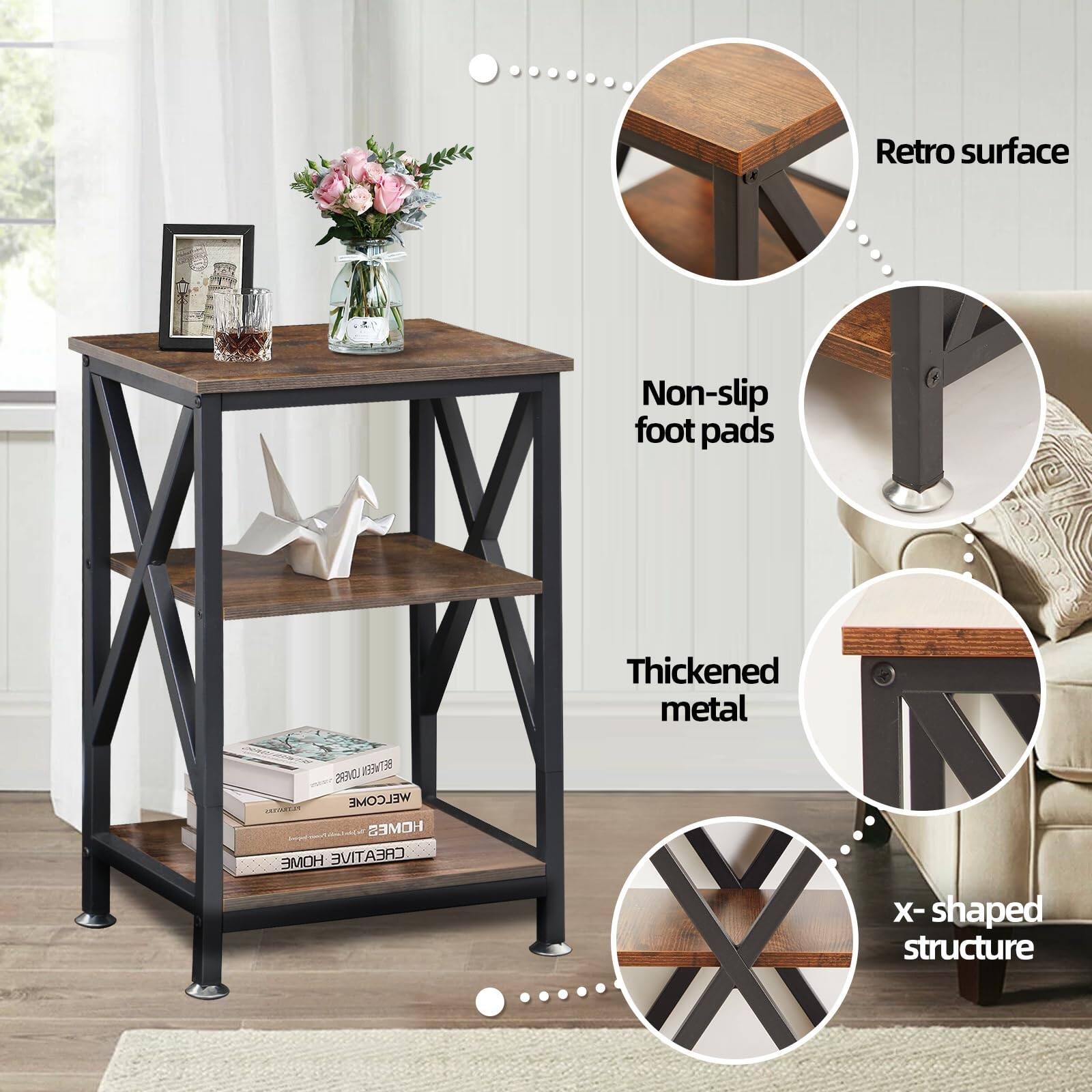 - Retro surface
- Non-slip foot pads
- Thickened metal
- X-shaped structure