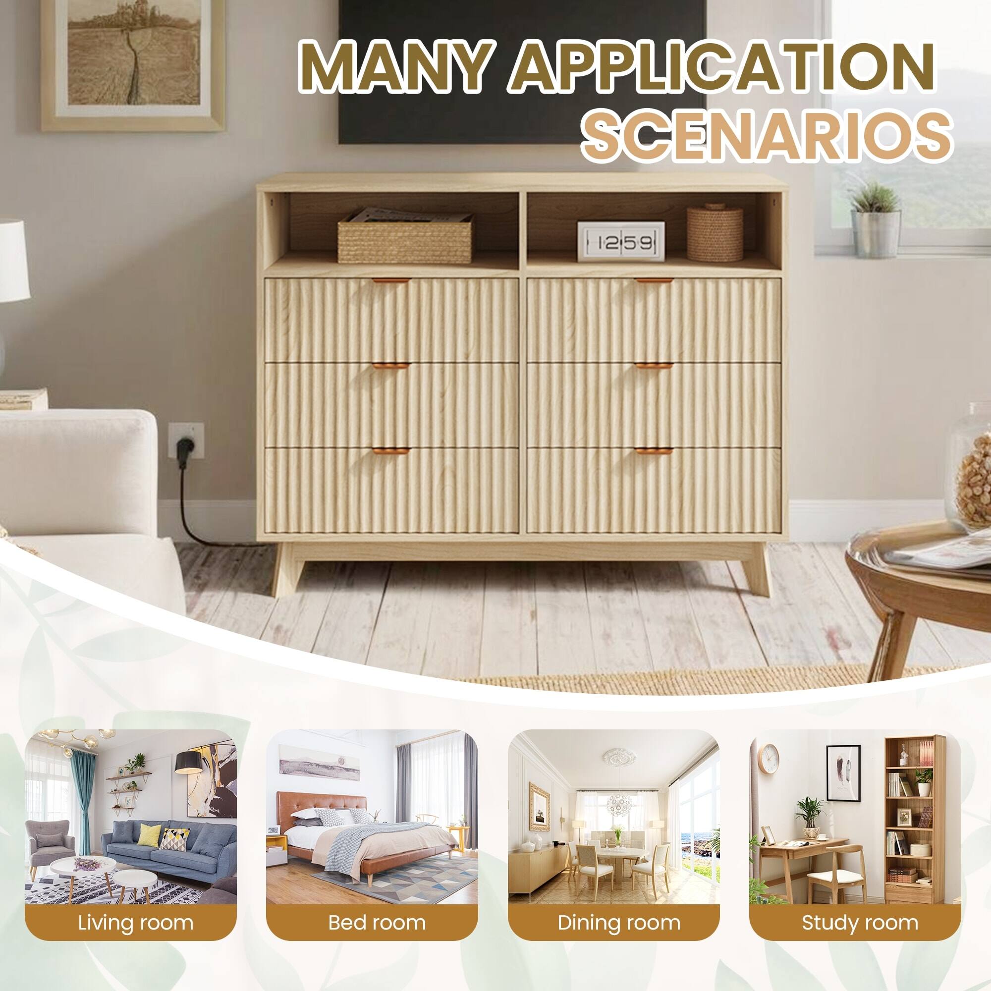 MANY APPLICATION SCENARIOS

Living room  
Bed room  
Dining room  
Study room