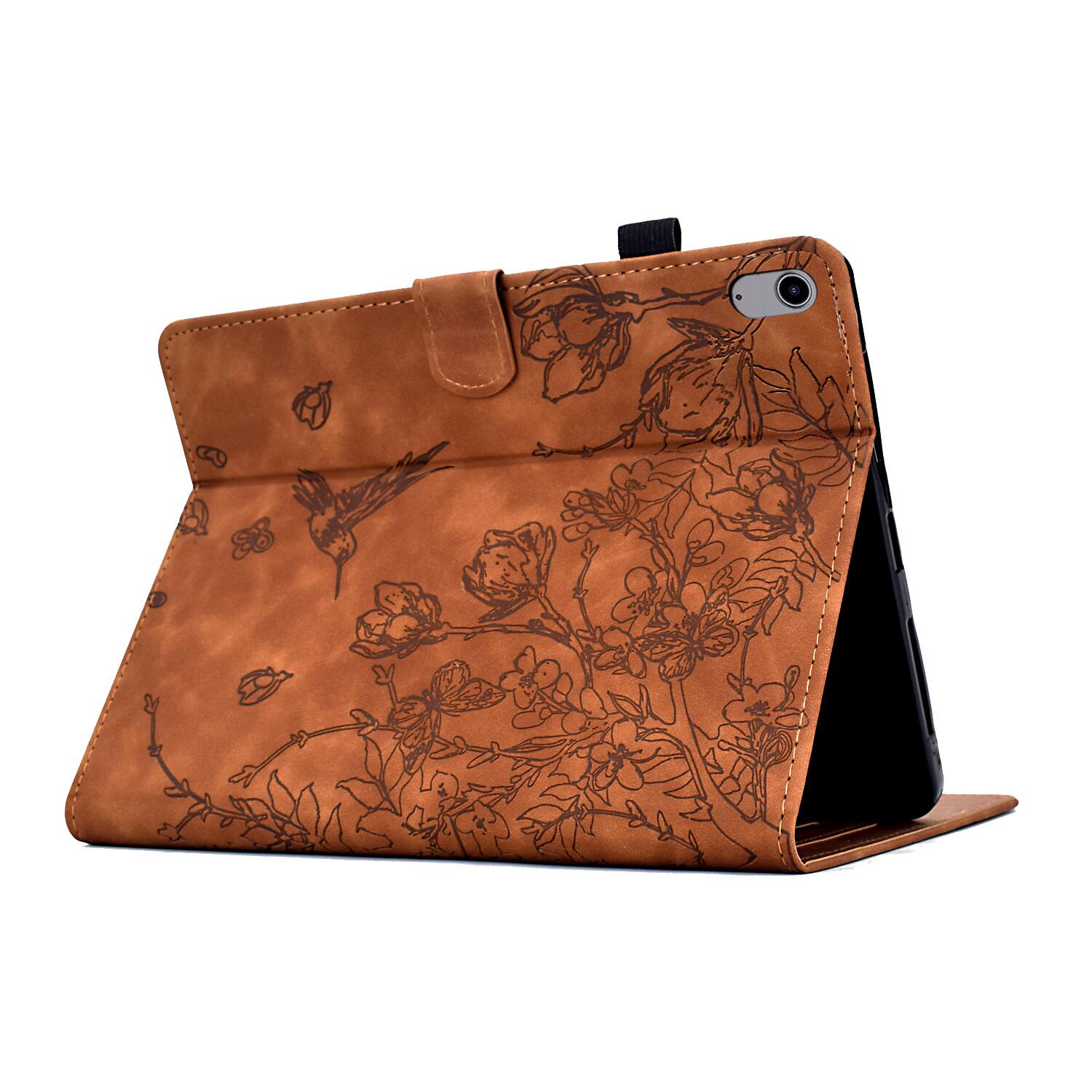 Alt View 2. Dteck - for Apple iPad (A16) 11" 2025 & iPad 10th Gen (A14 Chipset) 2022 Embossed Folio Case,PU Leather Flip Stand Tablet Cover - Brown.