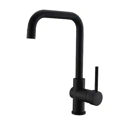 Front. Boyel Living - Black Single Handle Sprayer Kitchen Faucet Stainless Steel - Black.