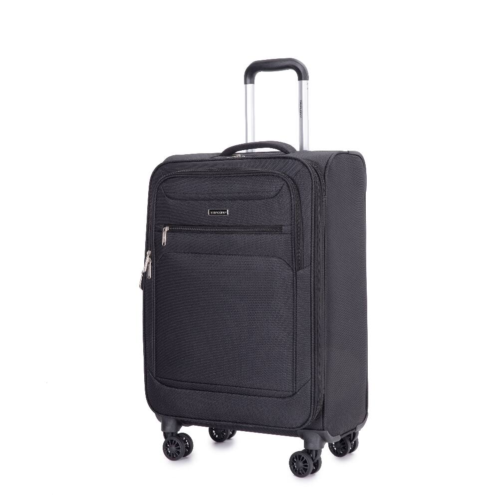 Alt View 2. Ropilly - Ropilly 5 Piece Luggage Set Softshell Suitcase with Spinner Wheels Terylene Polyester Black - Black.