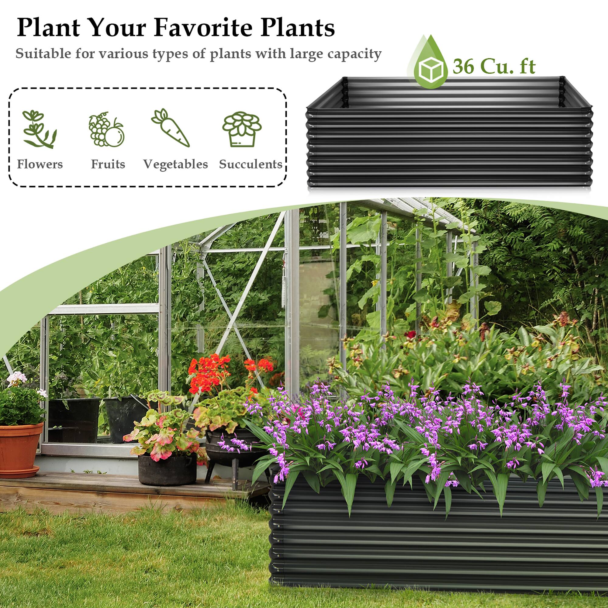 Plant Your Favorite Plants Suitable for various types of plants with large capacity (36 Cu. ft) Flowers, Fruits, Vegetables, Succulents