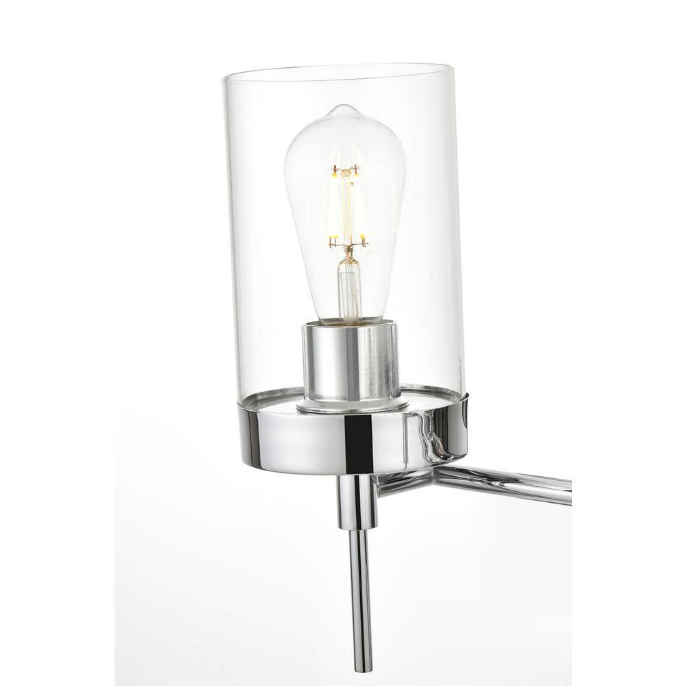 Angle. Living District - Benny 4 light Chrome and Clear Bath Sconce - Chrome And Clear.