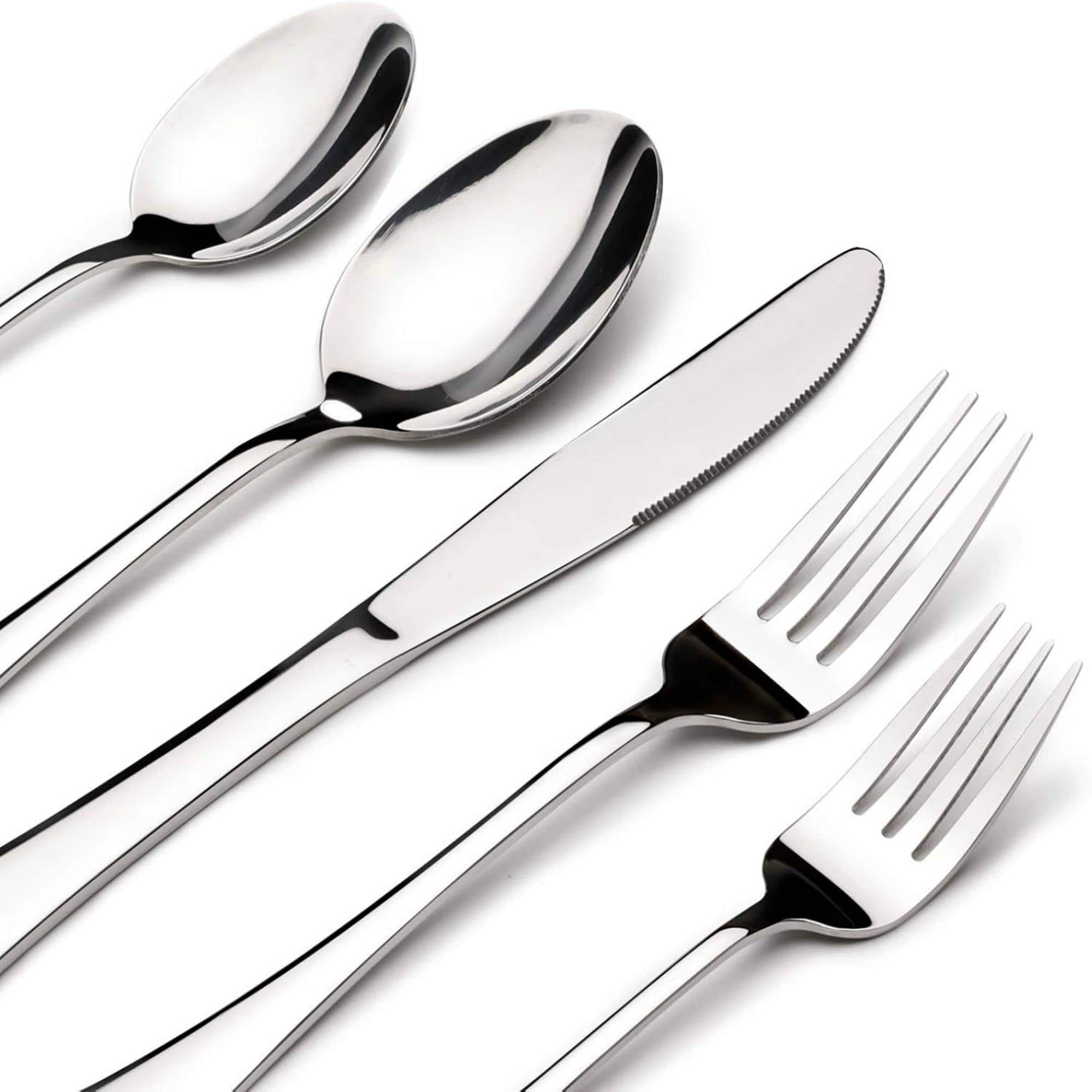 Dazzed Corner - Silverware Set for 8, 40 Piece Heavy Duty Stainless Steel Flatware Utensils Cutlery Set Including Knife Fork Spoon - silvery