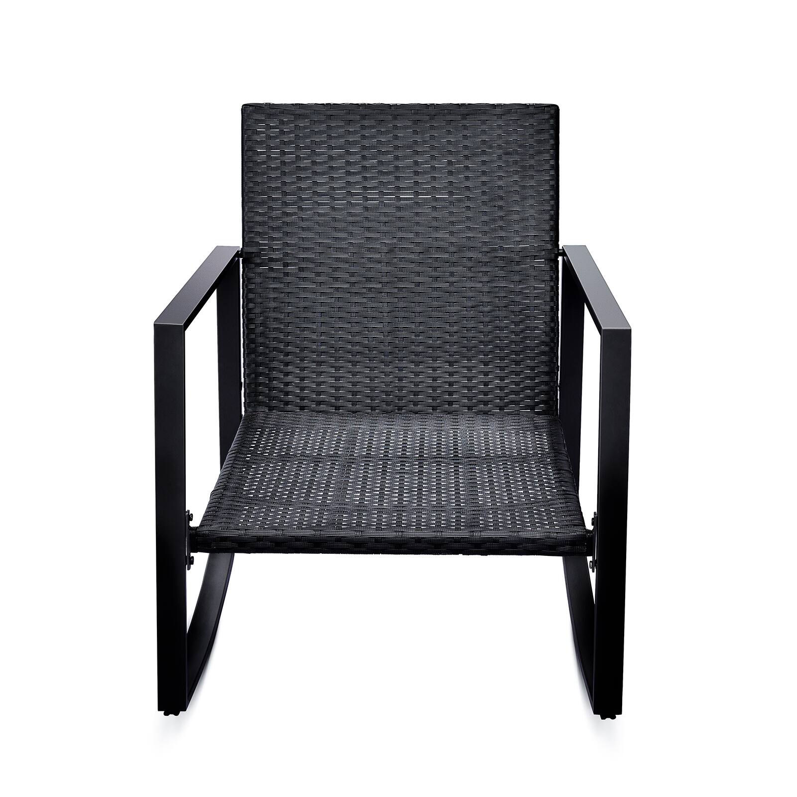 Alt View 5. Mondawe - 3 Pieces Patio Bistro Set Outdoor Rocking Chair with Cushion - Blue.