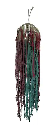Front. Zeckos - Pink and Blue Dip Dyed Boho Cotton Macrame Dream Catcher - Multicolored.