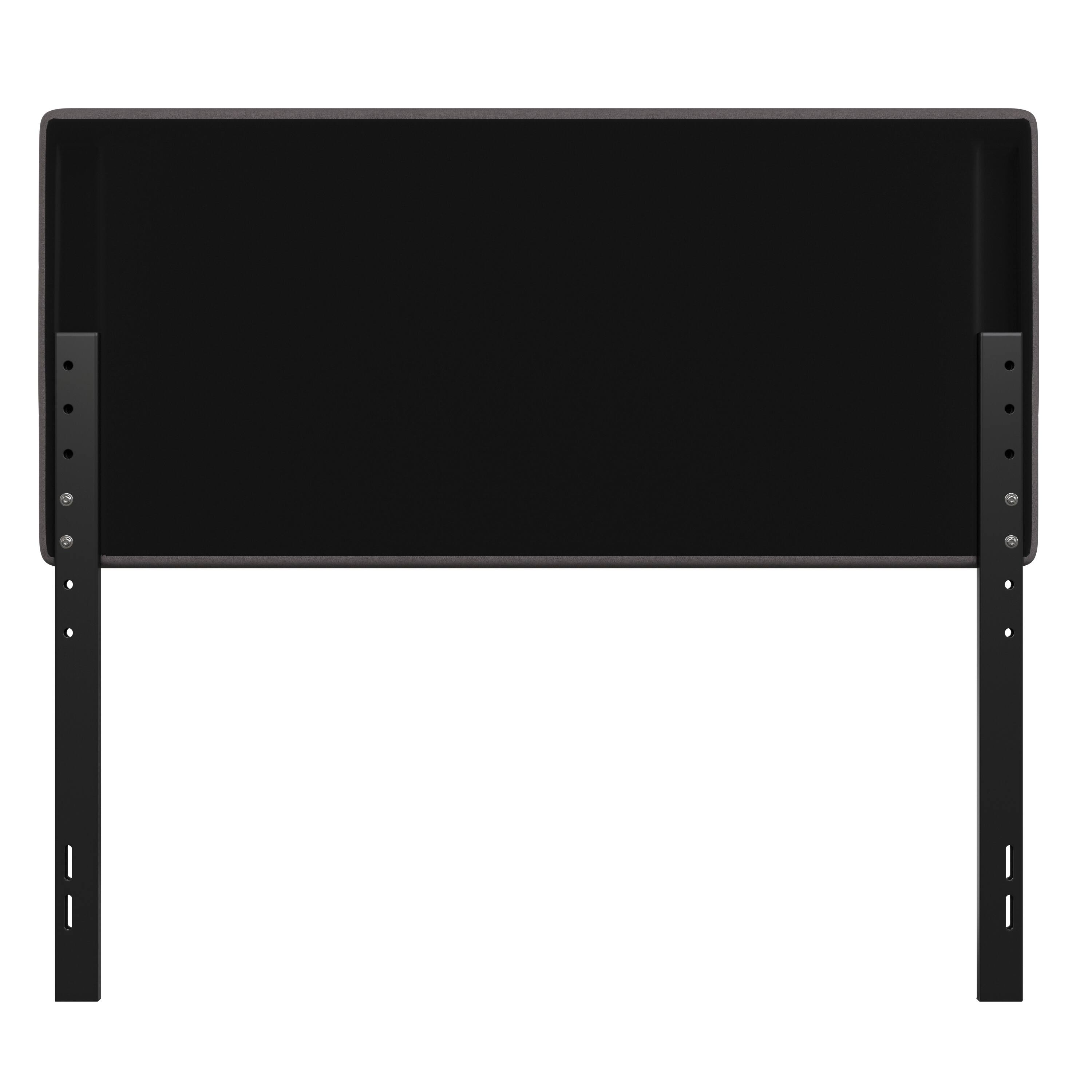Alt View 7. Emma + Oliver - Gannon Modern Upholstered Headboard with Horizontal Line Stitching and Adjustable Height Rails - Gray.