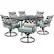 Front. Hanover - Montclair 7-Piece Dining Set with 6 Swivel Rockers and a 40" x 67" Dining Table - Ocean Blue/Brown.