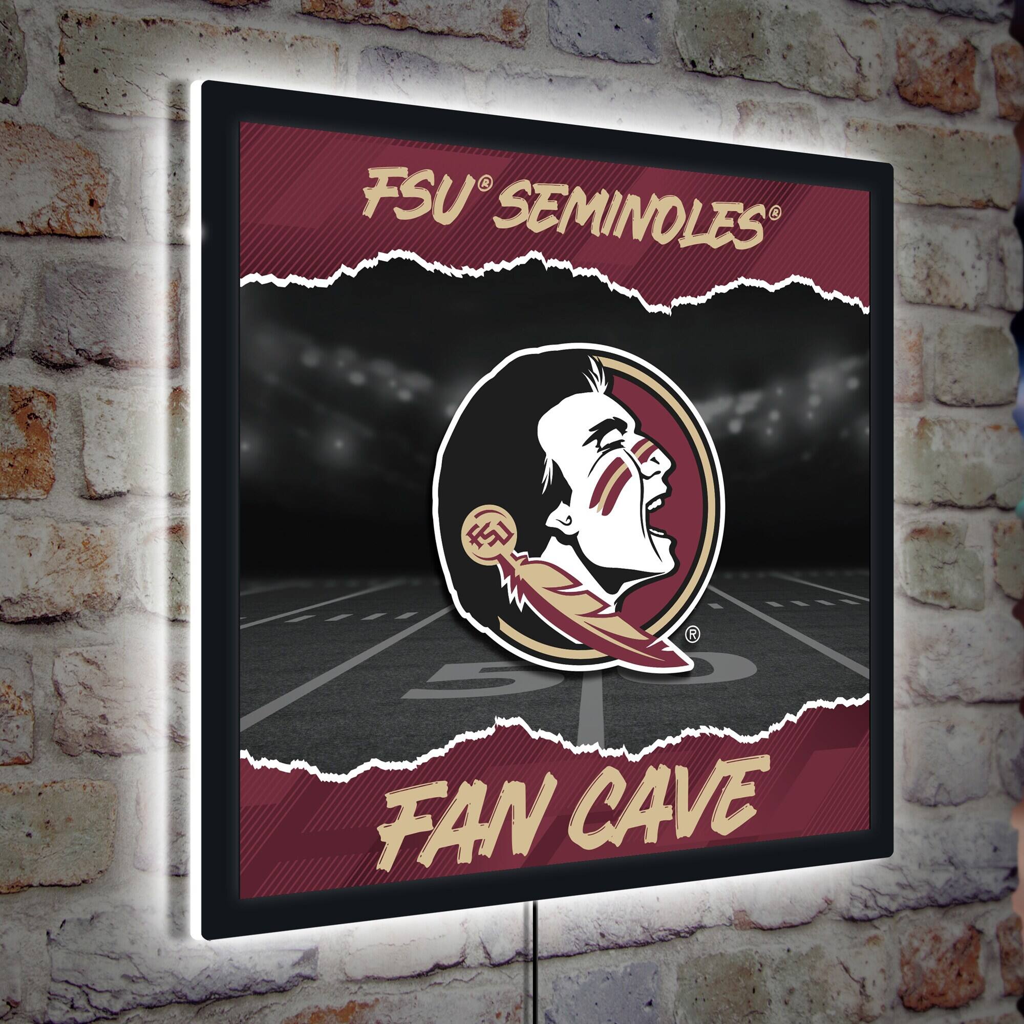 Florida State Seminoles 23" LED Fan Cave Square-Shaped Lighted Wall Sign