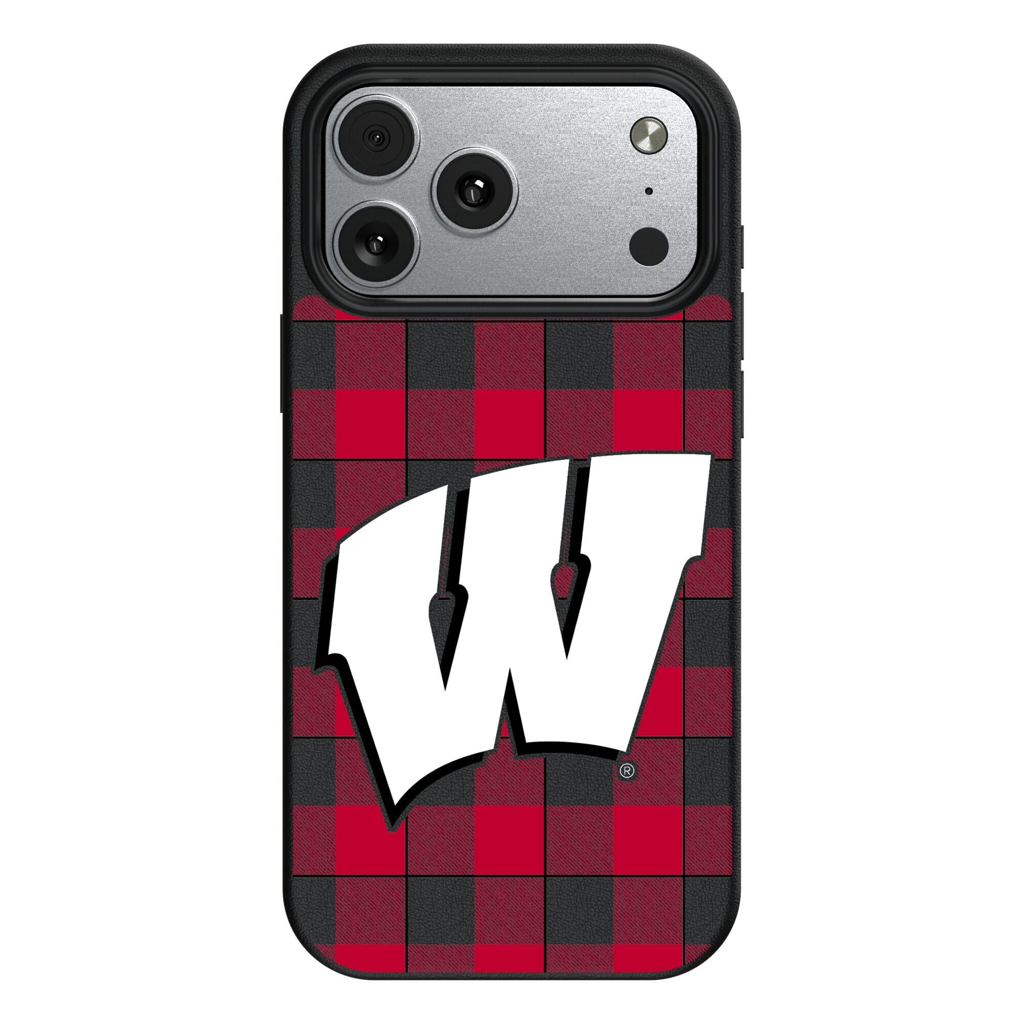 Keyscaper - NCAA - Wisconsin Badgers Plaid Magnetic Bump iPhone Case - 17 Pro - Black price history on PriceWatchPro