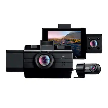 Front. myGEKOgear - GekoGear Scout Pro 2K 3-Channel Dash Cam - Black.
