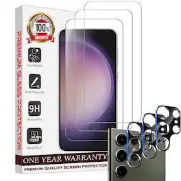 Entronix - Galaxy S22 Ultra 6-Piece Clear Screen and Camera Lens Protector Bundle - Transparent