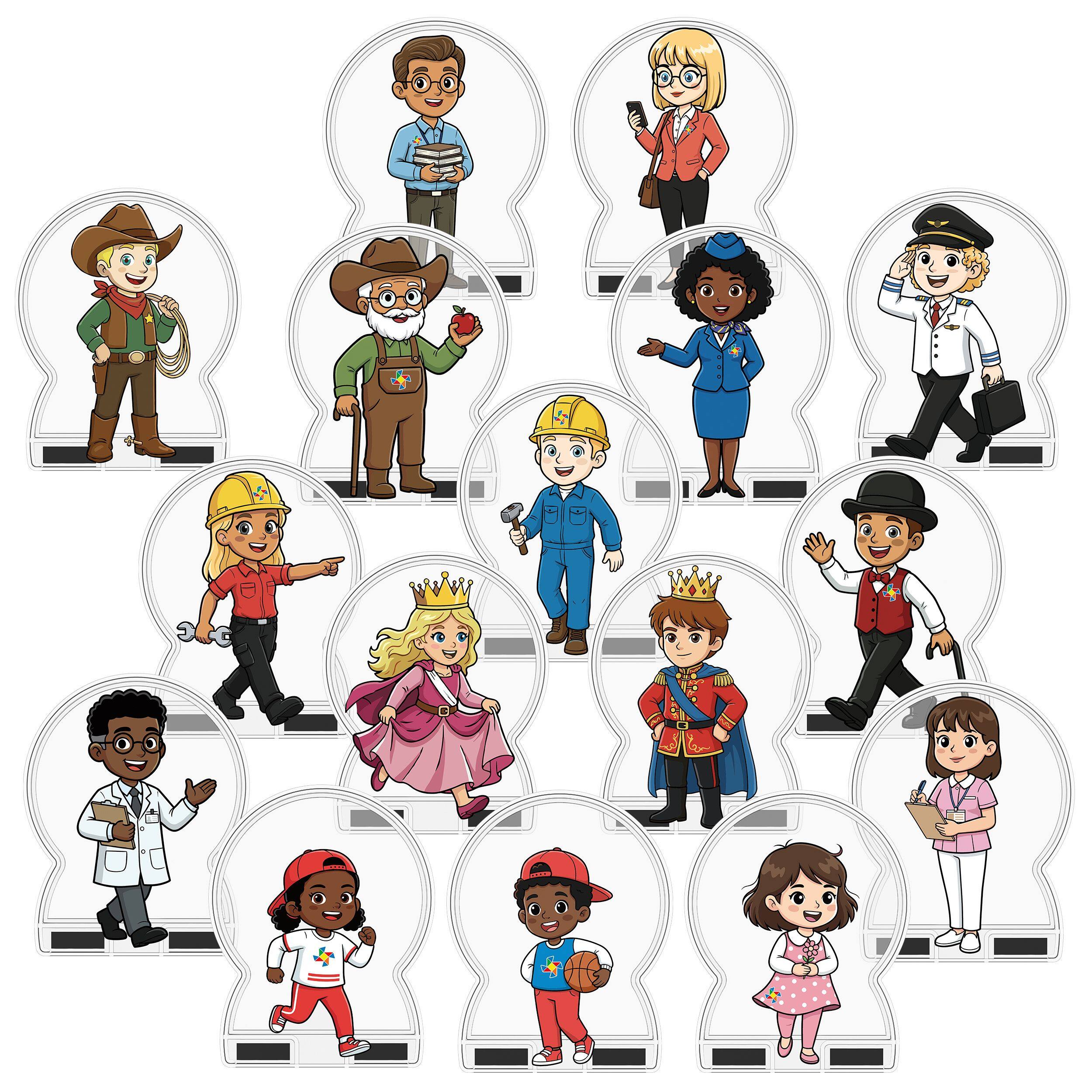 Front. PicassoTiles - Magnetic Character Figures for Magnet Tiles for Kids, STEM Learning Building Toy, Screen-Free Play.