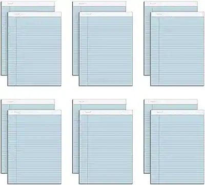 Front. TOPS - Prism+ Notepads, 8.5" x 11.75", Wide, 50 Sheets/Pad, 12 Pads/Pack - Blue.