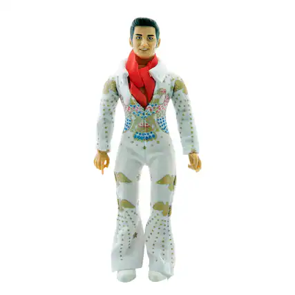 Front. Mego - Mego Elvis Aloha Jumpsuit 8 Inch Action Figure - White.