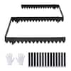 Front. VEVOR - Galvanized Steel Landscape Edging, 12-Pack 40 x 6 Inch Metal Edging for Landscaping with 14 Mounting Clips - Black.