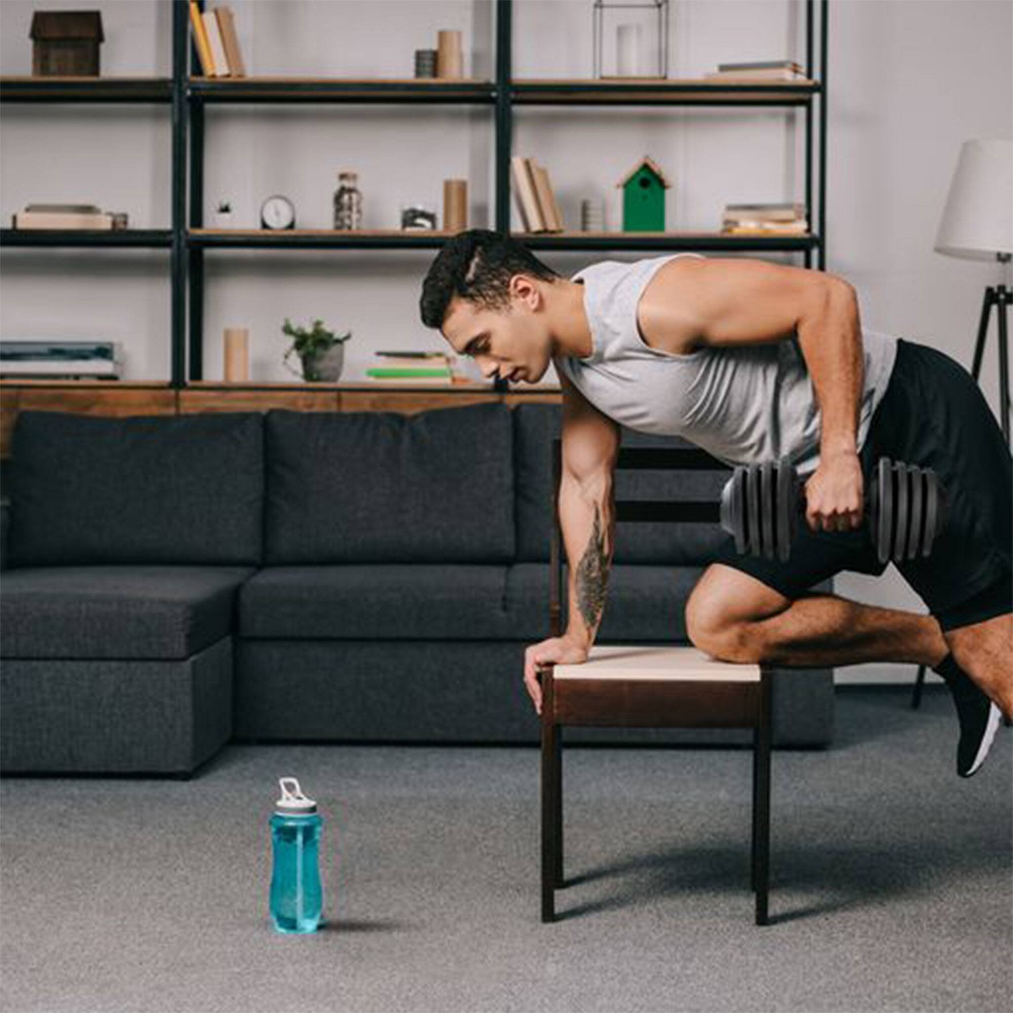 Alt View 7. HolaHatha - HolaHatha 3-in-1 Multifunctional Home Gym Workout Dumbbell Set Equipment, Black - Black.