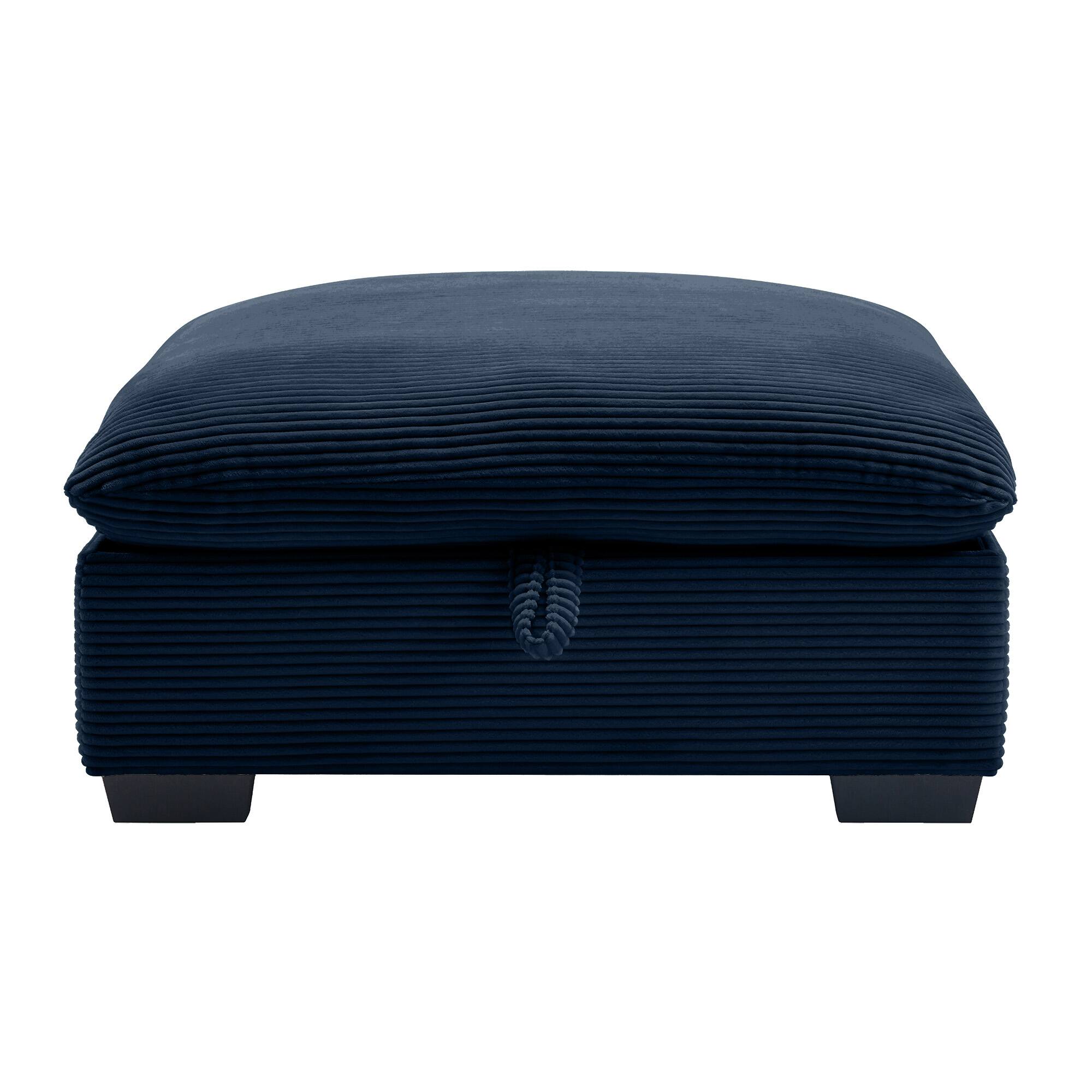 Angle. APRILSOUL - Corduroy Fabric Ottomans Footrest 2 3 4 Seater Sofa Blue Corduroy - Blue.