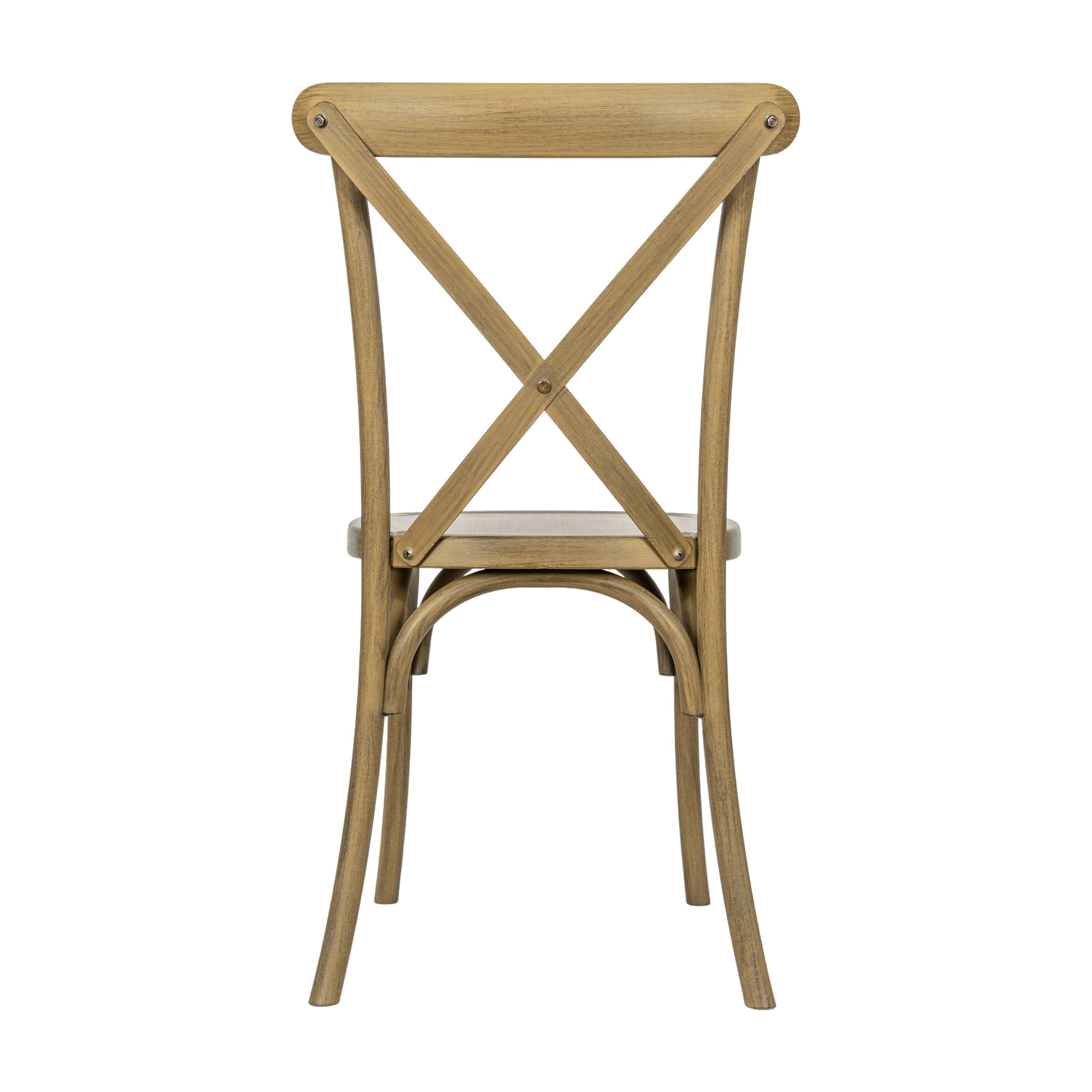 Alt View 7. Emma + Oliver - Hensler Set of 2 Weather-Resistant Wood Look Stackable Resin Cross Back Chairs for Indoor/Outdoor Use - Chestnut.