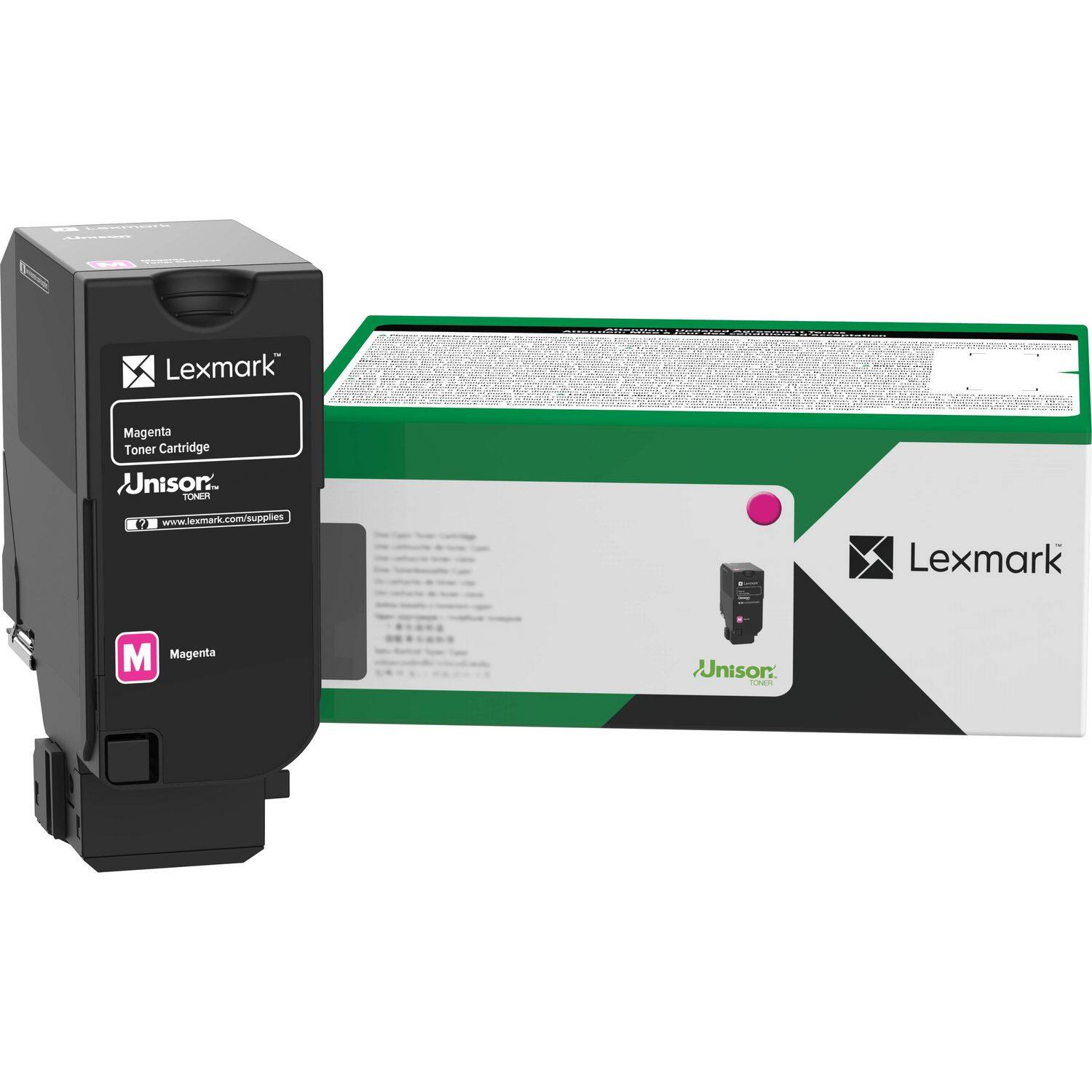 Lexmark Magenta Toner Cartridge  
Unison  
www.lexmark.com/supplies  

Lexmark  
Magenta Toner Cartridge  
Unison  

Magenta