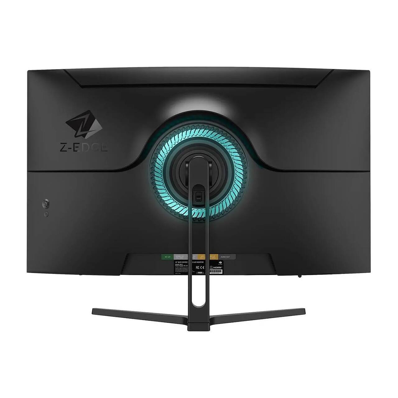 Back. Z-Edge - 32 inch 1080P Full HD 1920 x 1080 240 Hz 1 ms Curved Gaming Monitor, FreeSync Compatible, HDMI + DP - Black.