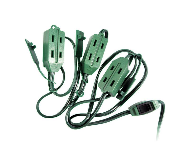 Front. ProjeX - Christmas Tree 15 ft. L Green Extension Cord 18/2 - Green.