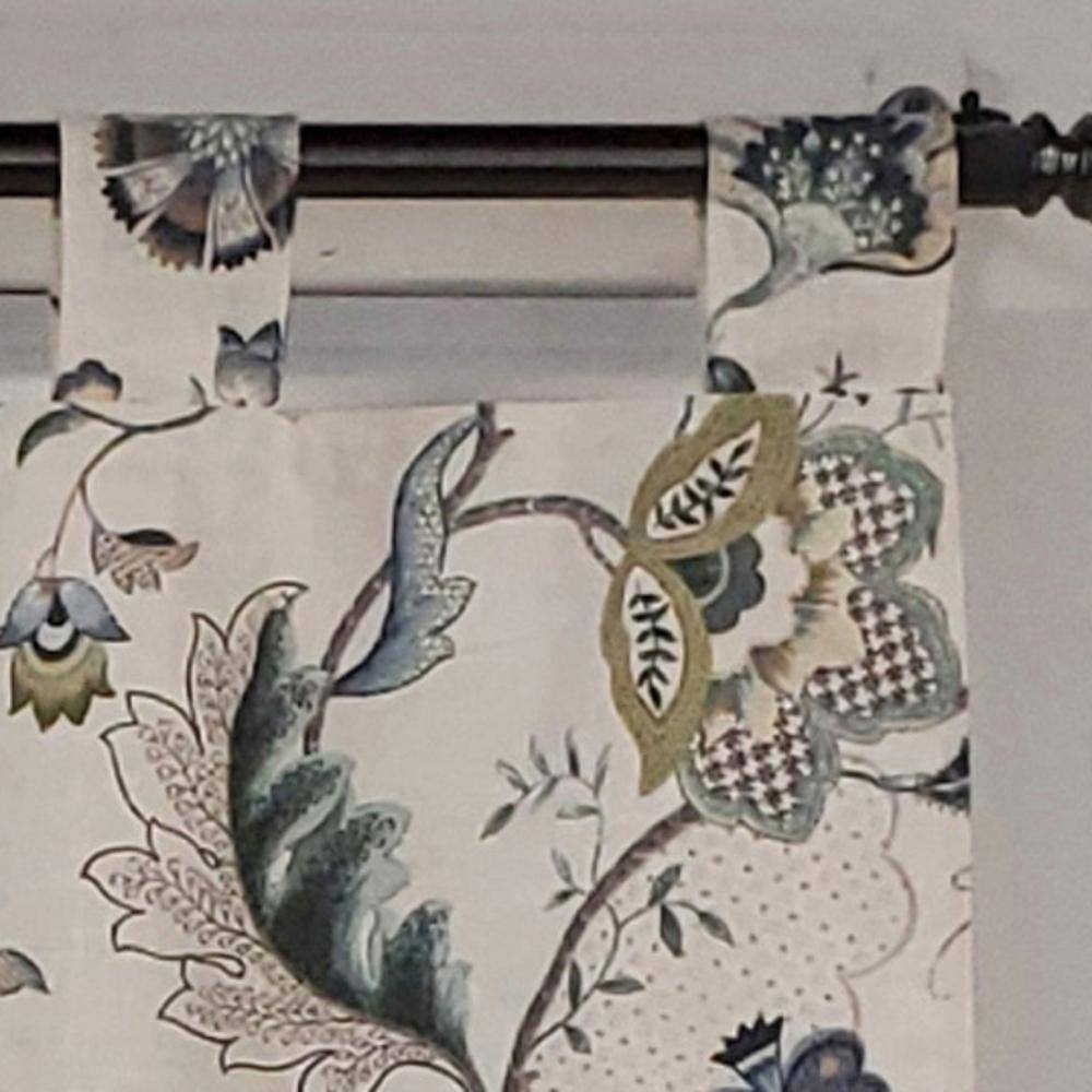 Left. RLF Home - RLF Home Ophelia Tab Valance All season 4" Tab Valance 45" x 15" Iris Blue - Iris blue.