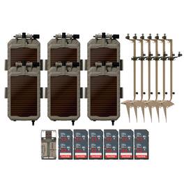 Stealth Cam - Mounting Post for Camera& Solar Pak with Solar Battery Pack 32GB Memory Cards and Card Reader (6 Pack)