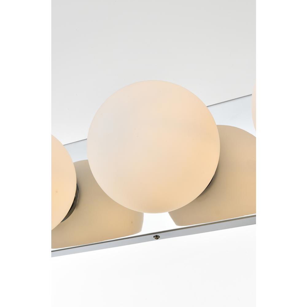 Left. Living District - Jaylin 4 light Chrome and frosted white Bath Sconce - Chrome And Frosted White.